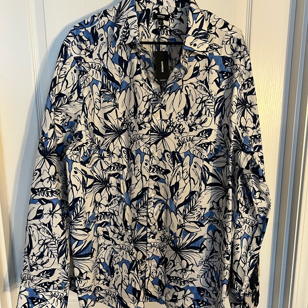 Men's Blue Floral Jacket